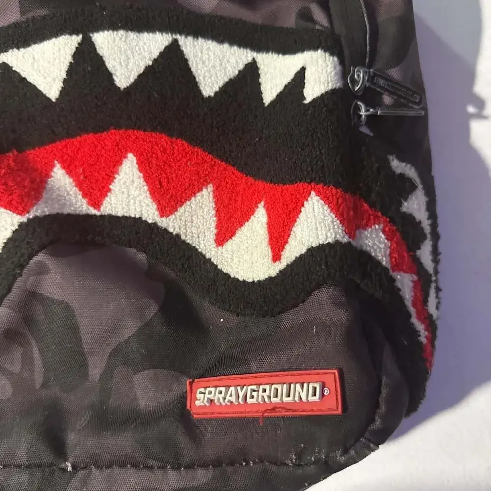 Sprayground Black Camo Shark Mouth Backpack